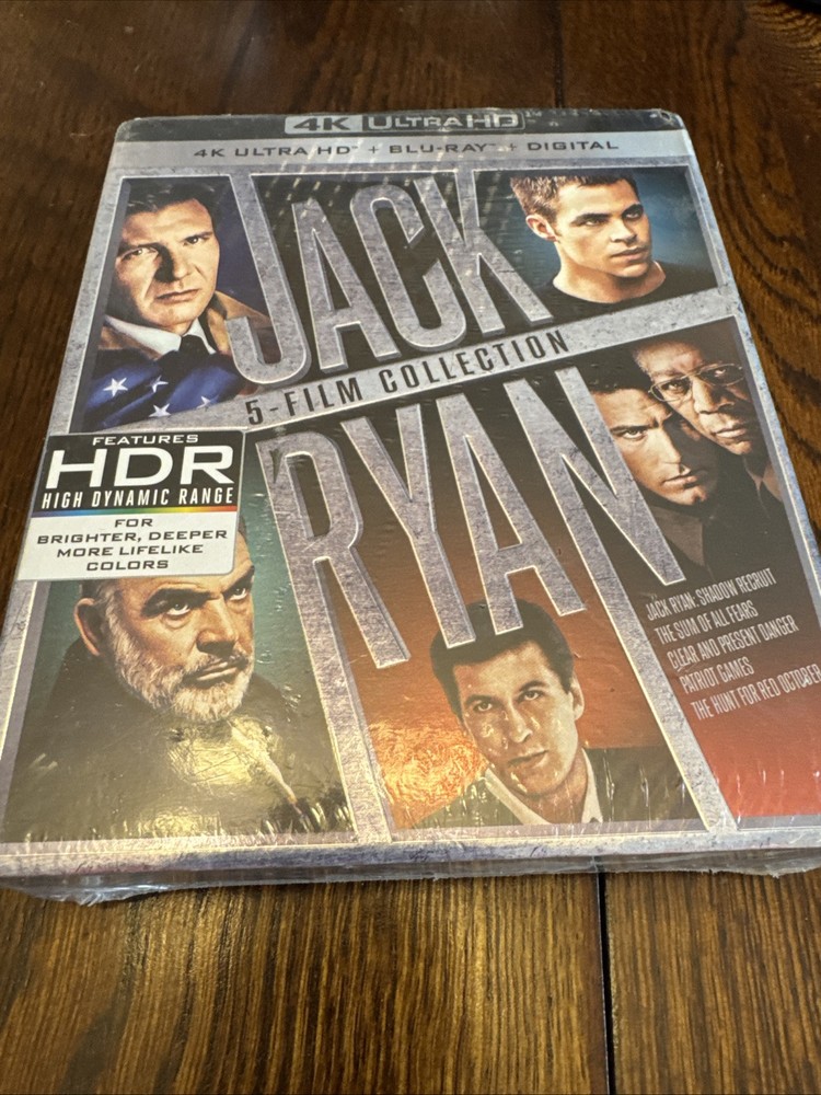 Jack Ryan: 5-Film Collection (4K Ultra HD, Blu-ray) New