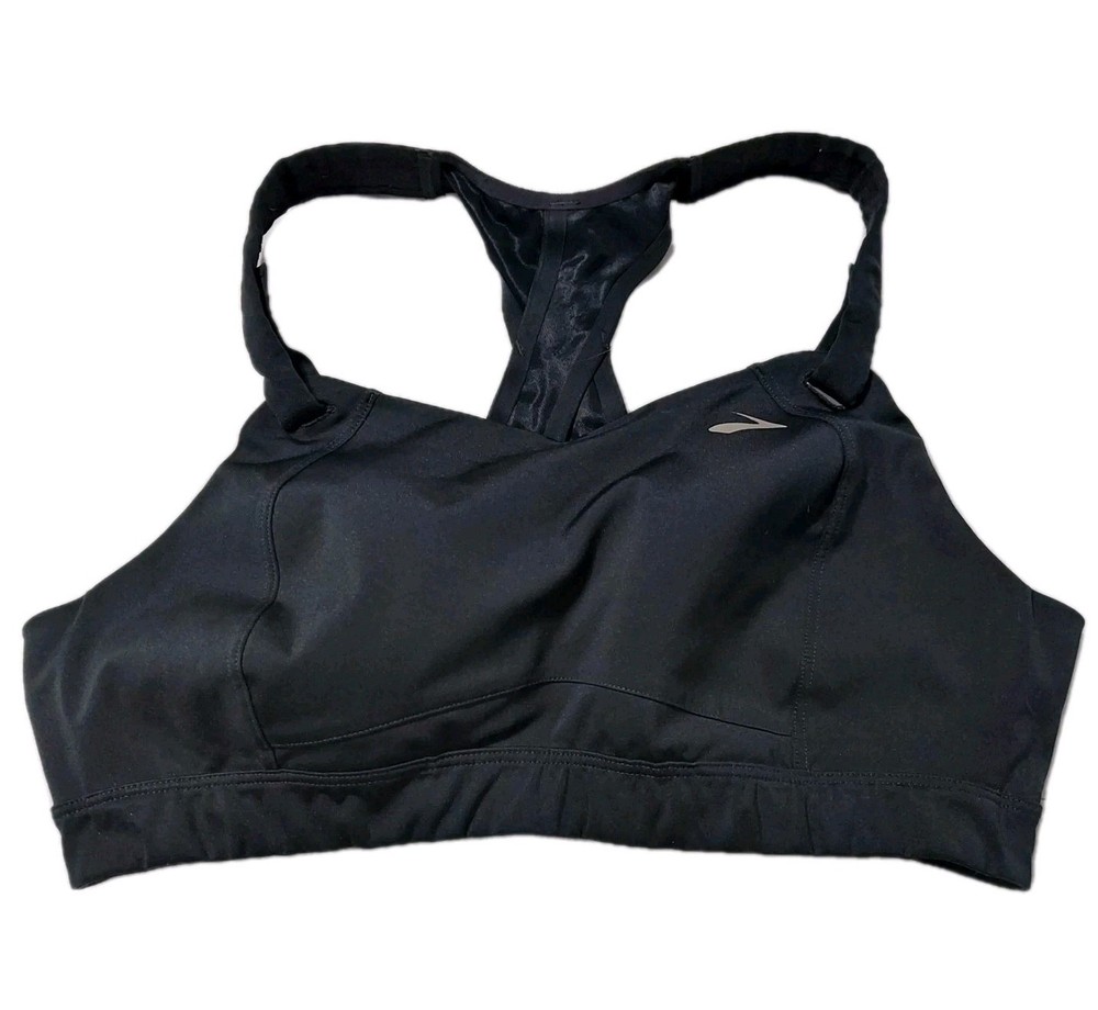 Brooks Racerback Sports Bra Womens Black High Impact Running Athletic Wireless