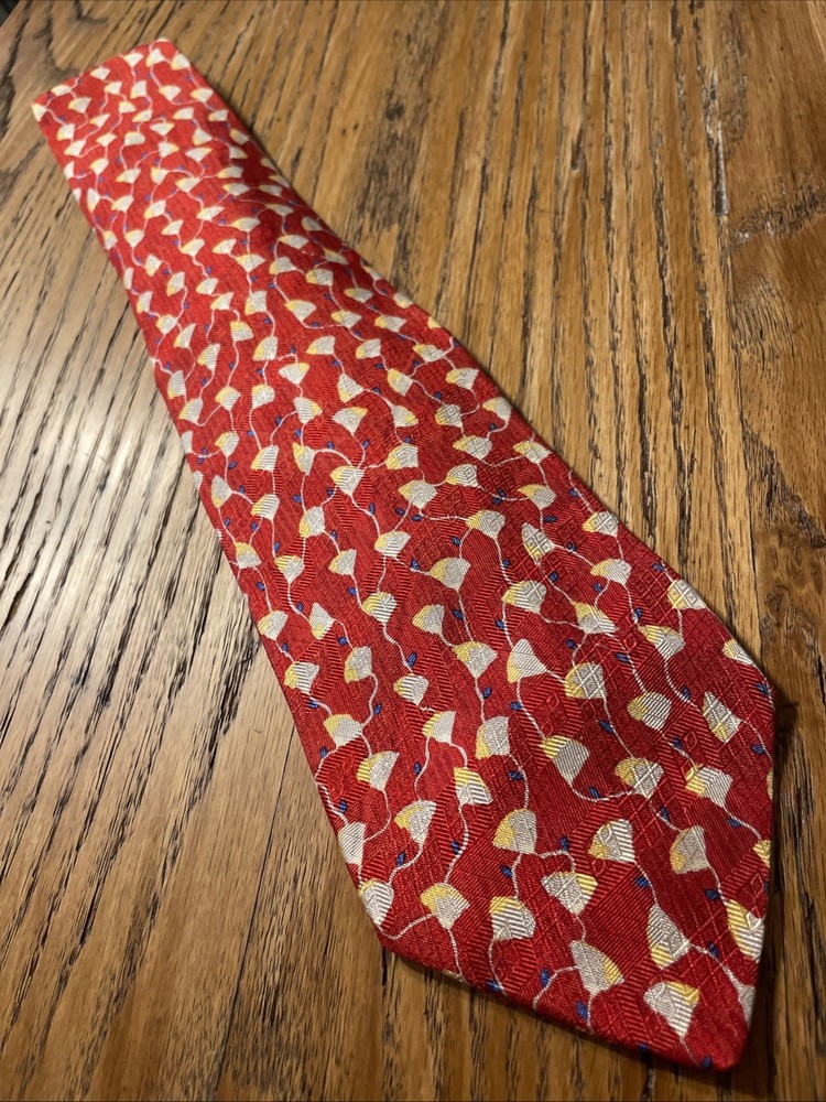 Vintage EUC Robert Talbott Studio Allen Collins Silk Geometric Tie USA Hand Sewn