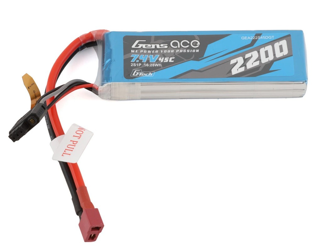 Gens Ace 2S G-Tech Smart LiPo Battery 45C (7.4V/2200mAh) w/T-Style Connector🌟✨25 Years on eBay! 250,000+ feedback!✨🌟-image