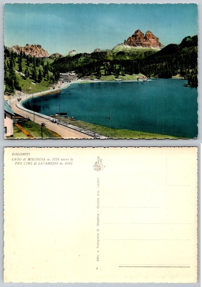 Dolomites Lake Misurina Postcard w/ Tre Cime di Lavaredo View Italy