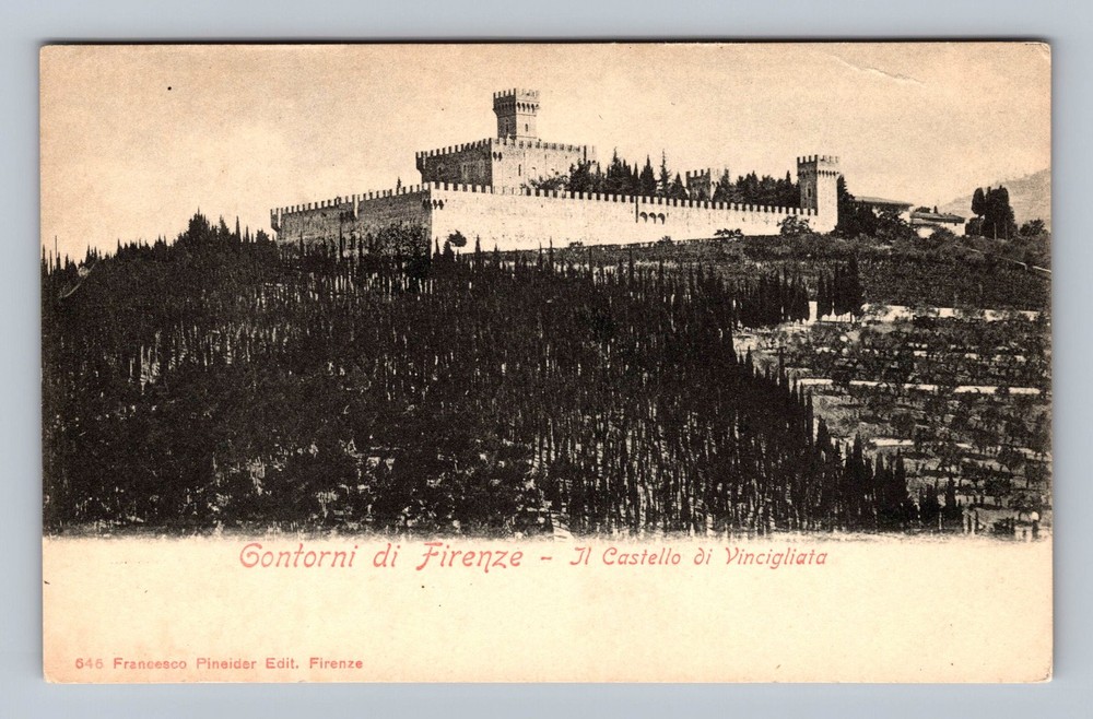 Italy- Florence The Castle Of Vincigliata Standard Postal Old Vintage Postcard