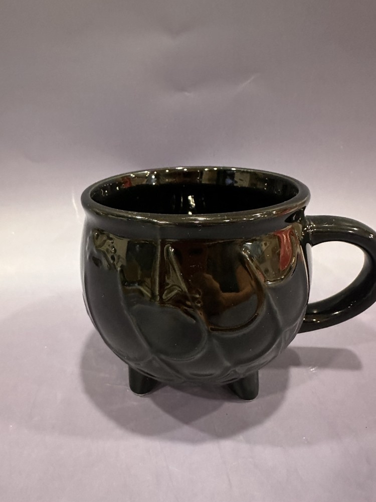 Threshold 12 oz Stoneware Black Cauldron Halloween Mug Spiderweb Target