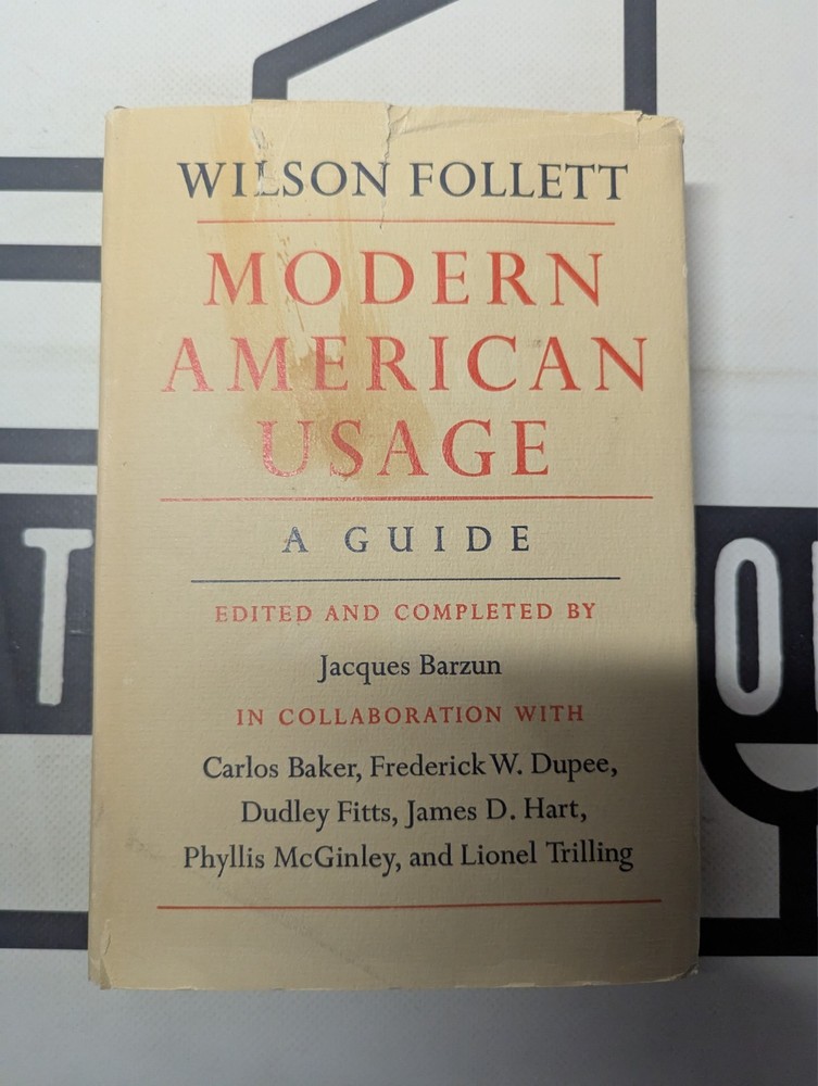 Modern American Usage A Guide by Jacques Barzun 1967 Hardcover Vintage! Hill and