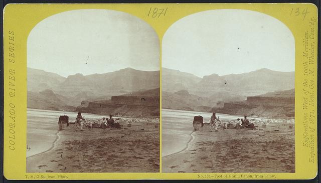 Photo of Stereograph,Foot of Grand Canyon,Colorado River,1871,Landscape,Nature