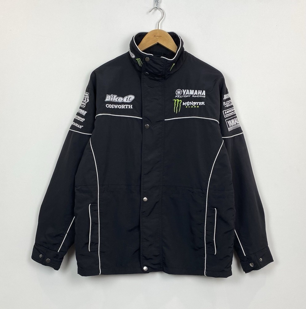 Vintage Bike It Yamaha Factory Racing Monster Energy Jacket Men’s Size M Black