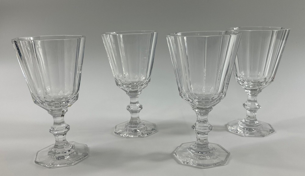 Set Of 4 Villeroy & Boch Signed Royale Crystal Wine Glasses 6.5” Tall