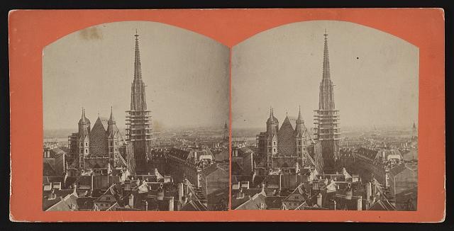 Photo:Vienna Austria 1900s St Stephens Cathedral Stereoview Spire Skyline