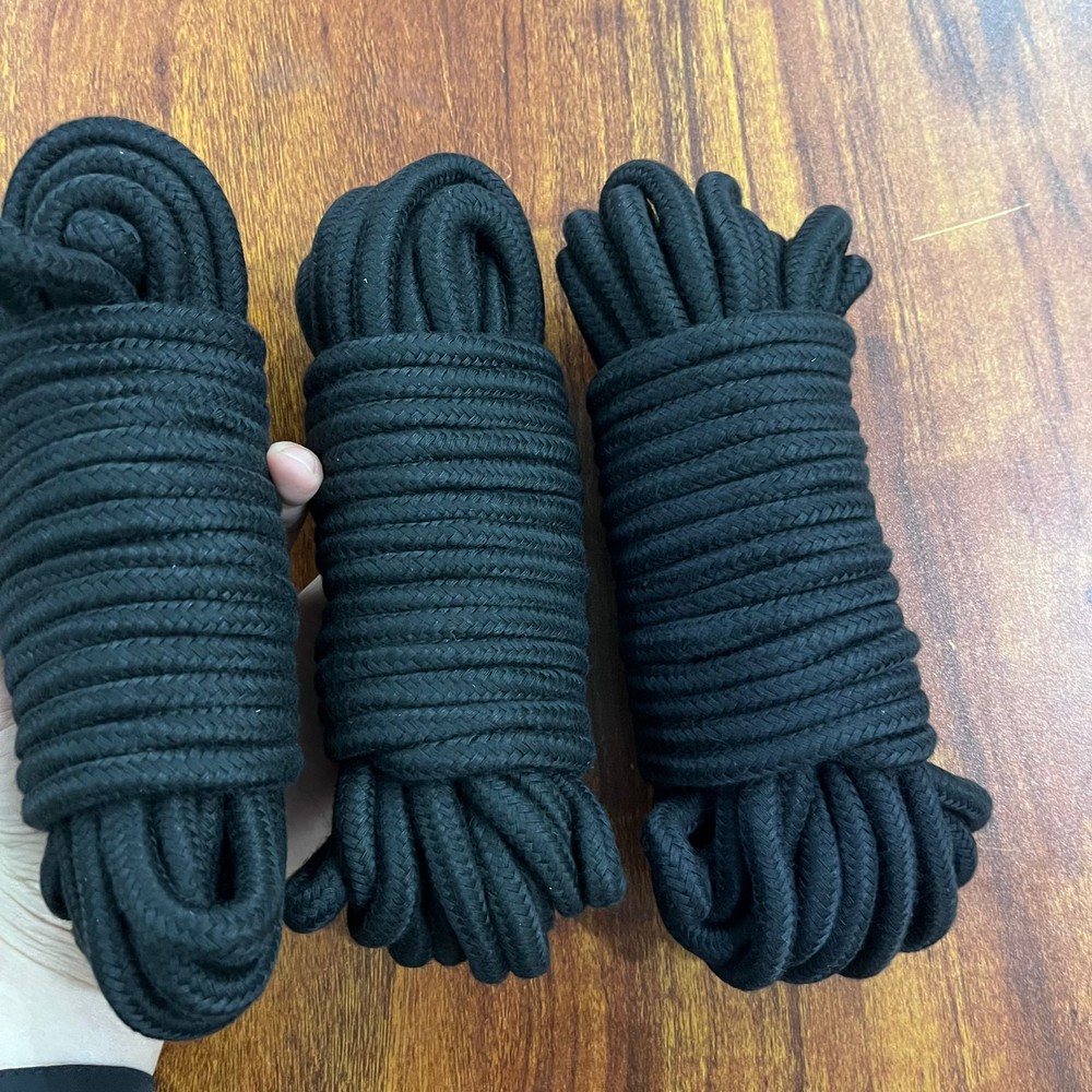 3PCS 33ft/10m Bondage Soft Cotton Rope Kit Japanese Shibari BDSM Restraint Strap