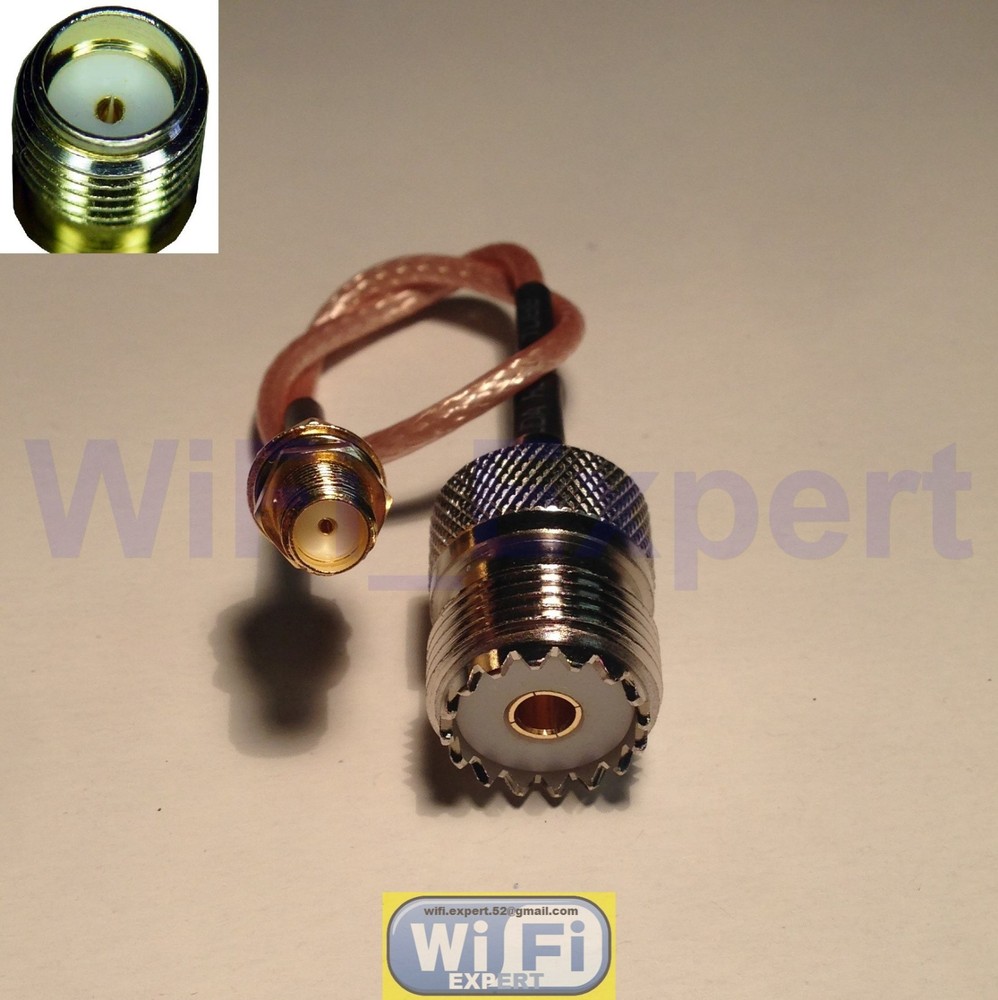 Handheld Antenna Cable for Wouxun Baofeng Quasheng Linton SMA F TO UHF F 4-20 IN