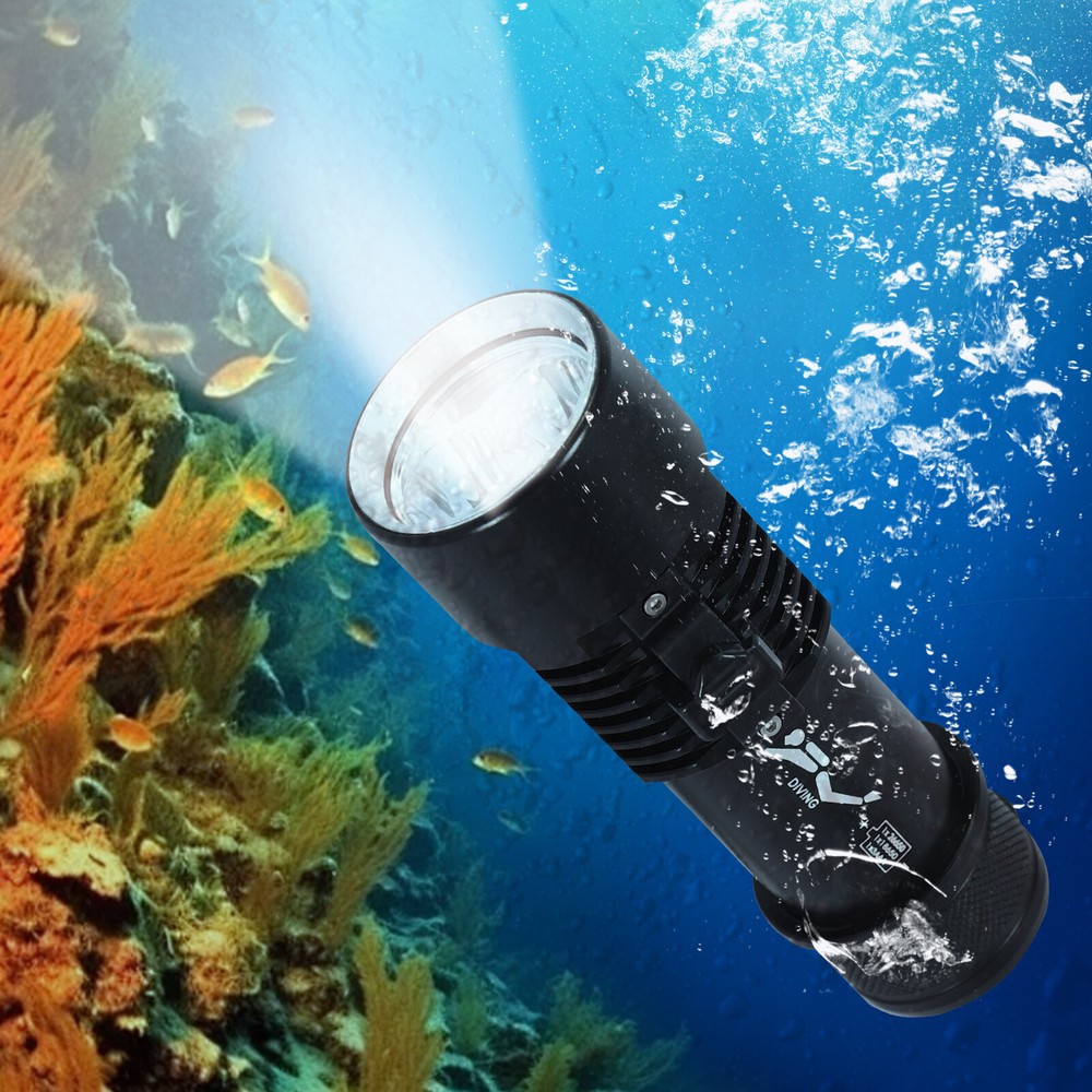 LED Dive Light, Waterproof Compact Bright Diving Torch, Submersible Flashlight