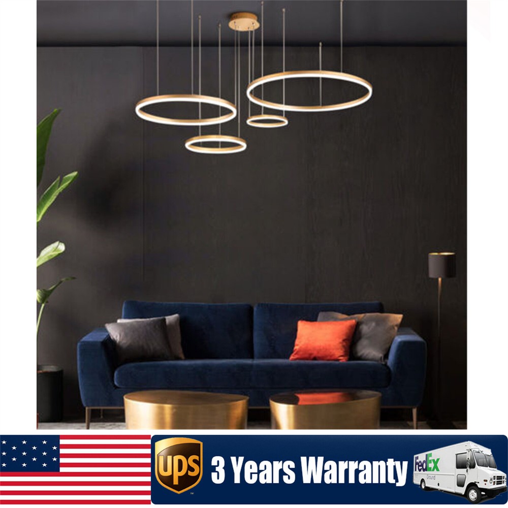 Modern LED Ring Pendant Light Acrylic Hanging Chandelier Fixture