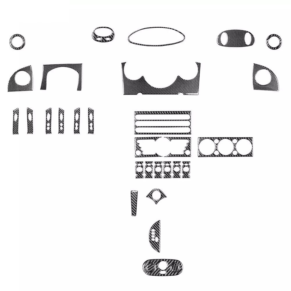 30Pcs Whole Interior Trim Real Carbon Fiber Set For Mini Cooper R50 R53 2000-04