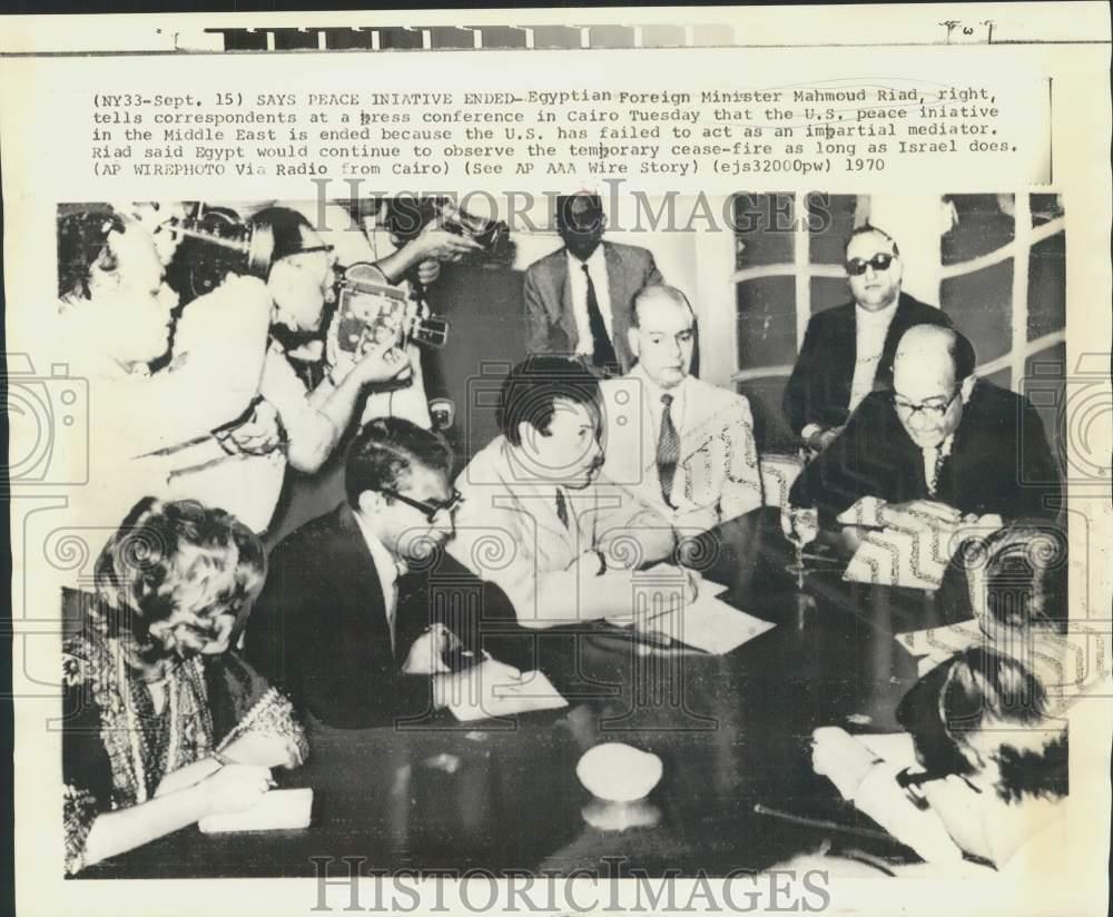 1970 Press Photo Egyptian Foreign Minister Mahmoud Riad at Cairo News Conference