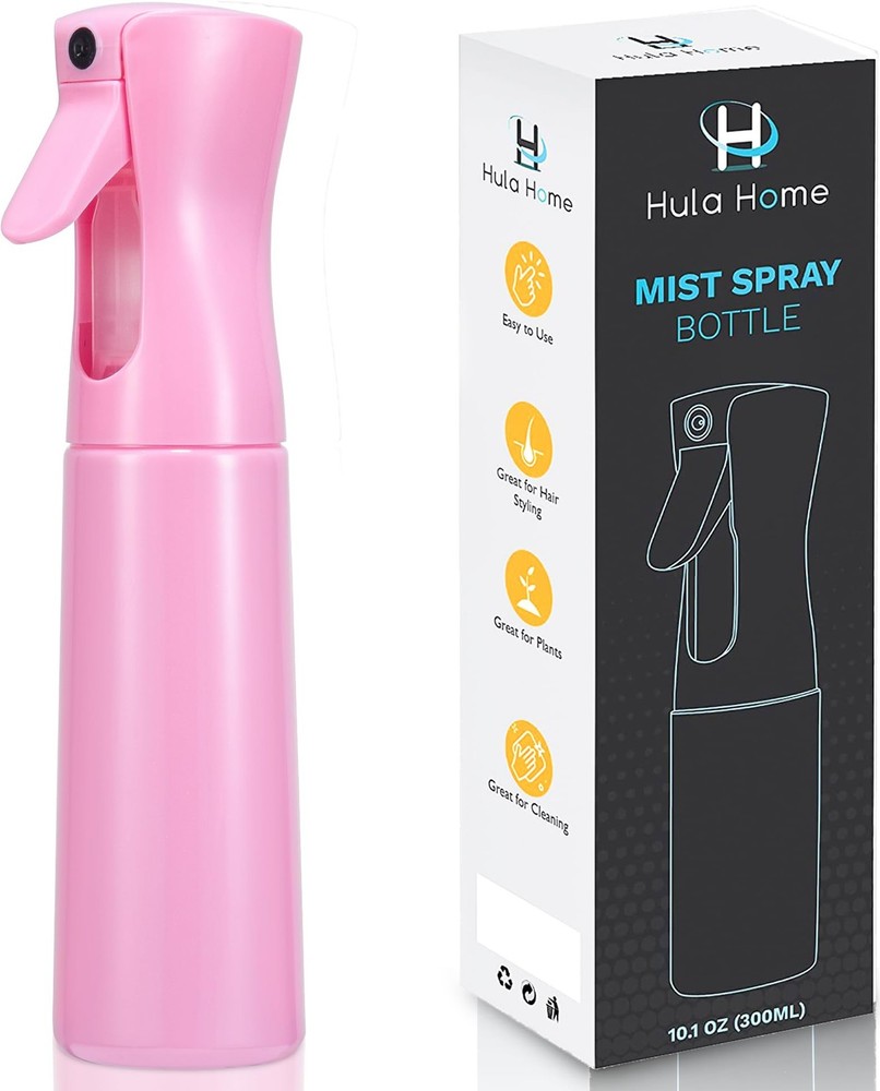 Continuous Spray Bottle for Hair 10.1oz Ultra Fine Mist Plastic Water Container