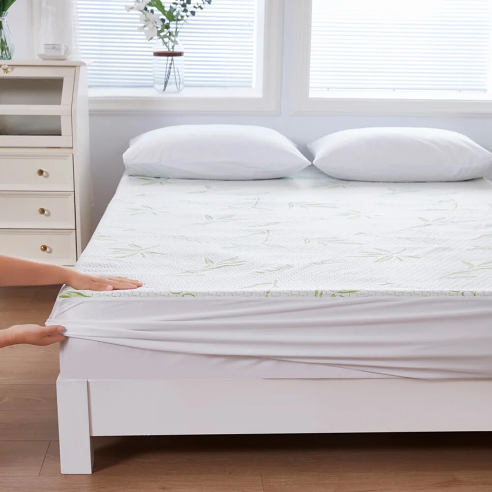 Bamboo Fiber Fitted Sheet with Elastic Band Non-Slip Mattress Cover