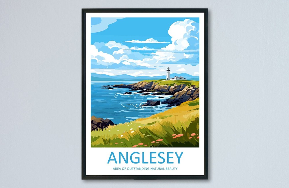 Anglesey Travel Print Wall Art Anglesey Wall Hanging Home Decor Anglesey Gift