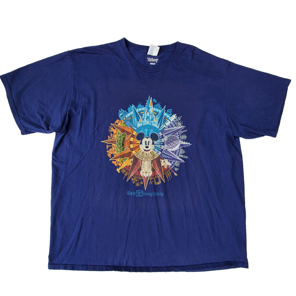 Disney Parks Mickey Mouse Graphic T-Shirt Mens 3XL Blue Walt Disney World Tee