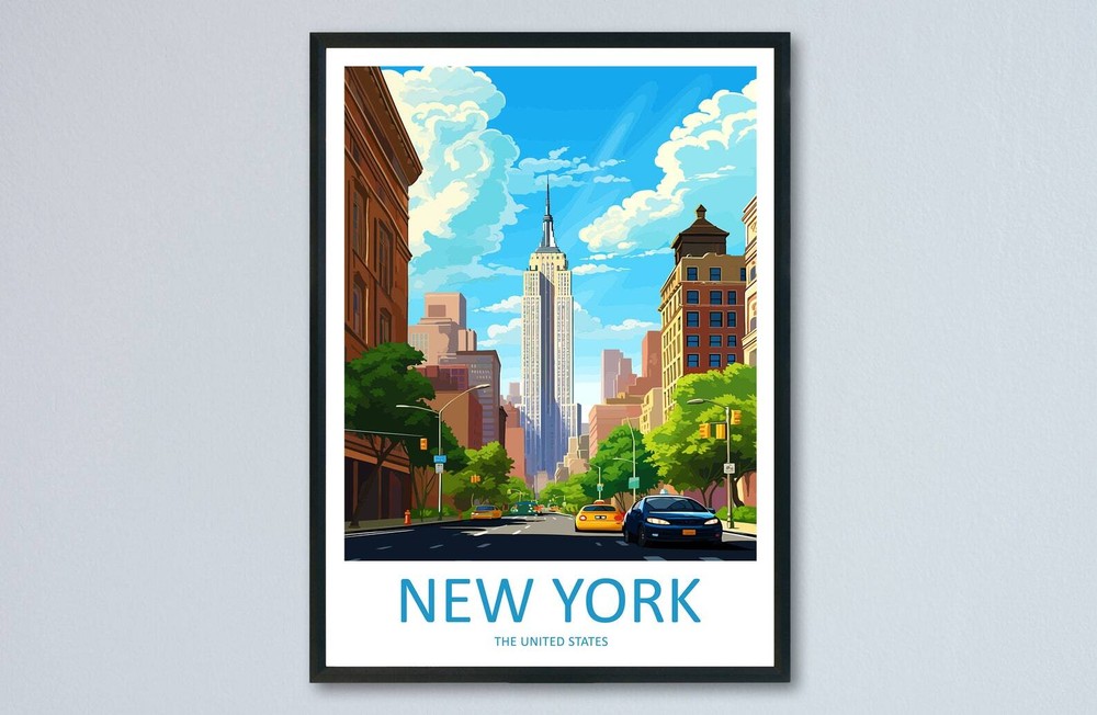 New York Travel Print Wall Art New York Wall Hanging Home Dcor New York Gift