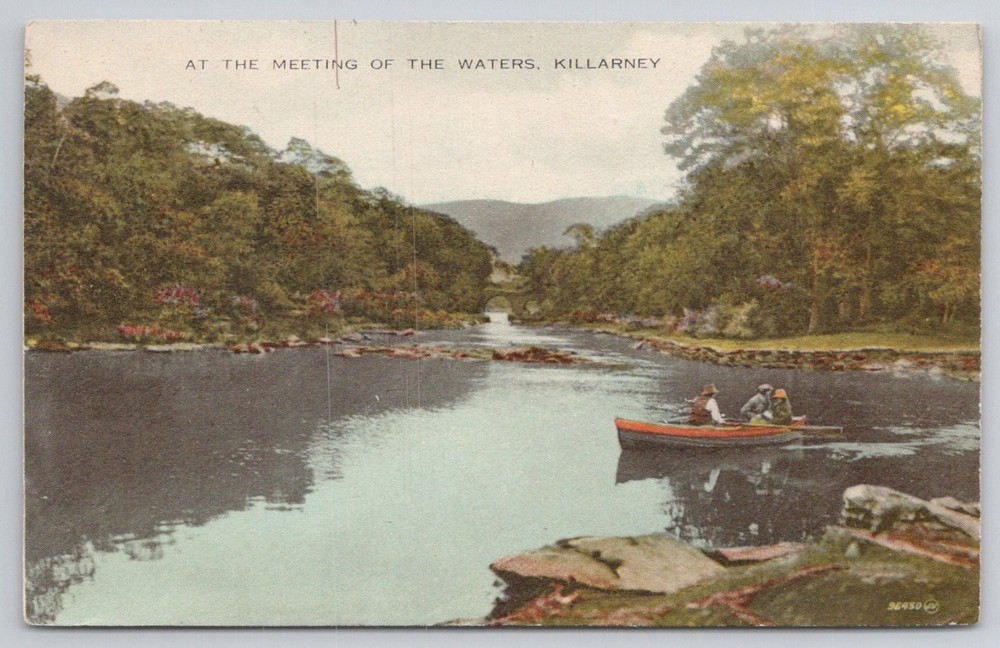 Vintage Killarney Meeting of the Waters Postcard Ireland Valentine's Colourtype