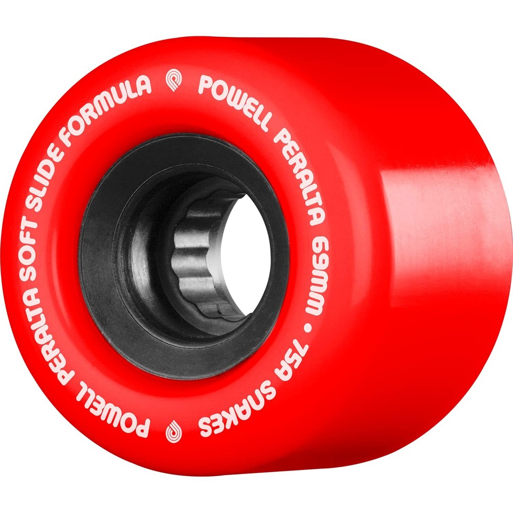 Powell Peralta Snakes 69mm 75a Red/Black W/White Longboard Wheels (Set of 4)