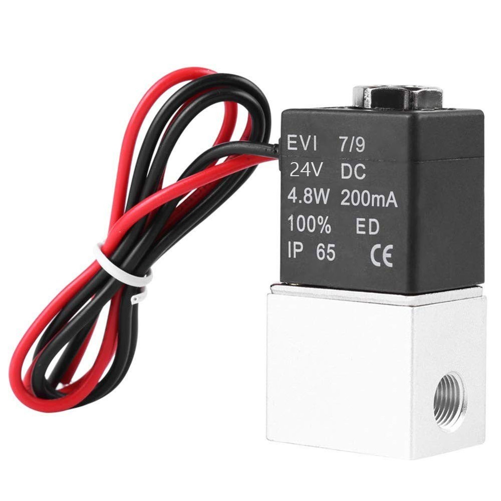 2 Way Normally Closed DC 24V Electric Solenoid Air Valve 1/4