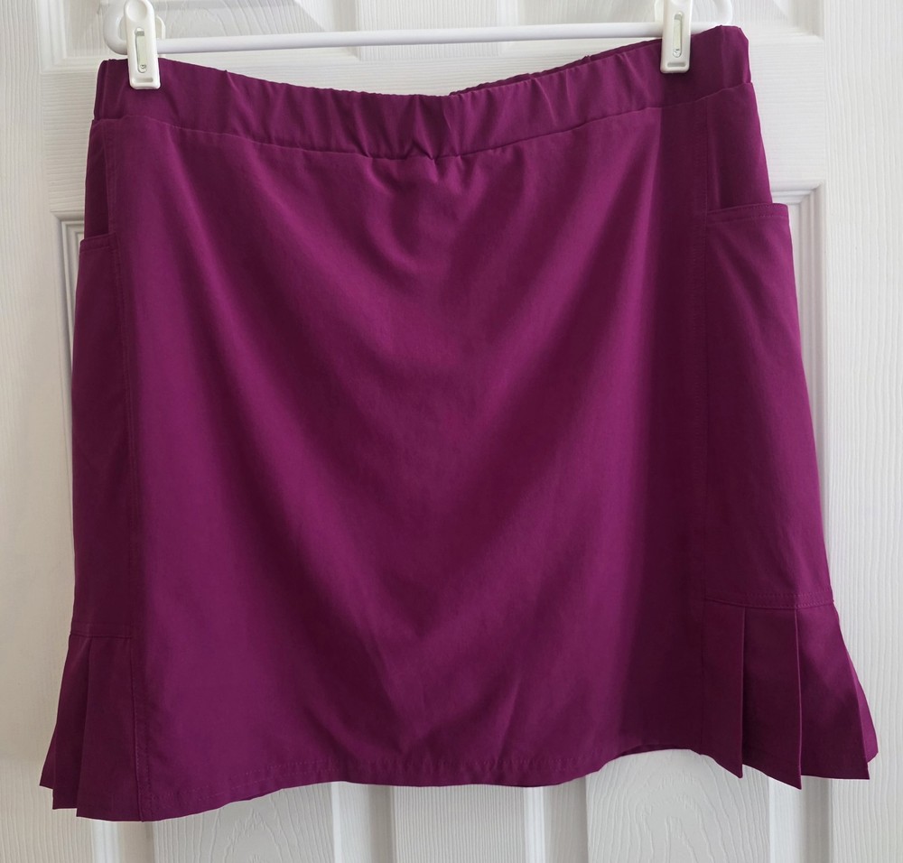 Chico's Zenergy Skort 2.5 (14) Pink Pockets Ruffle Activeware