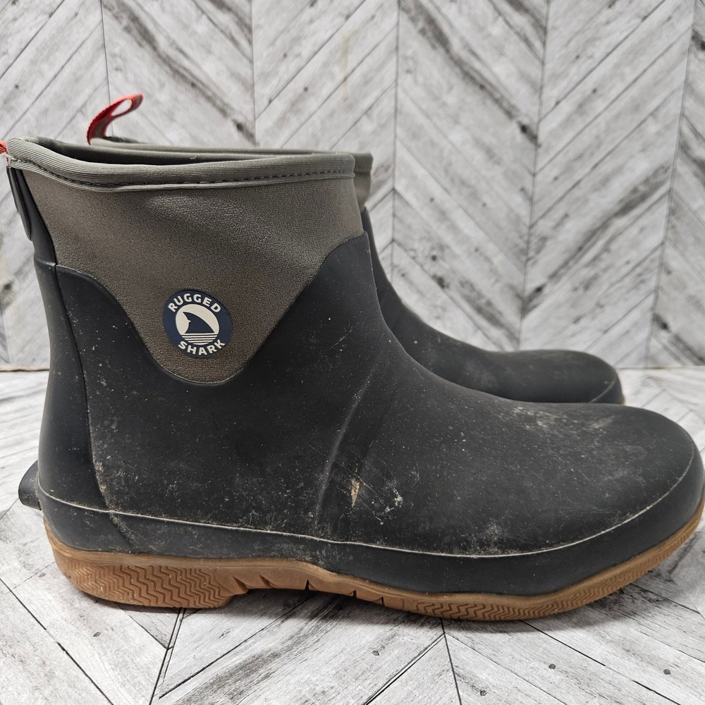 RUGGED SHARK Fishing Boots Mens 12 GREAT WHITE NEO Mid-Height Deck Boot
