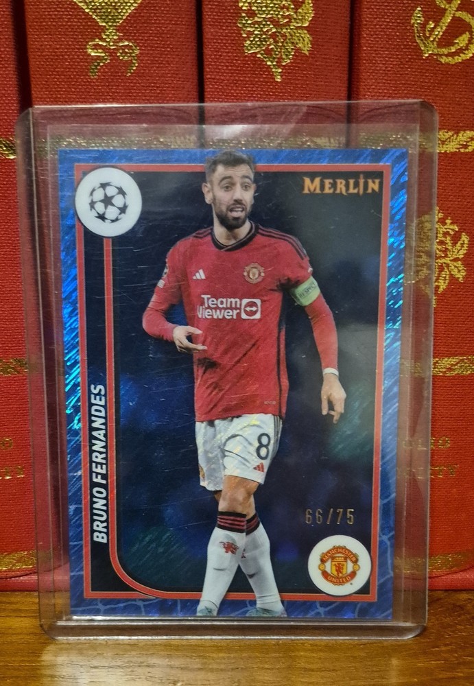 2023-24 Topps Merlin Uefa Club Competitions - Bruno Fernandes #79 Blue Refractor