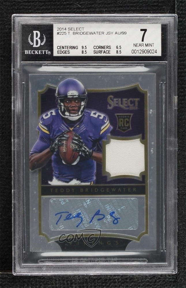 2014 Panini Select - Rookie Autograph Jerseys Teddy Bridgewater #225 /99 (AU, MEM, RC)