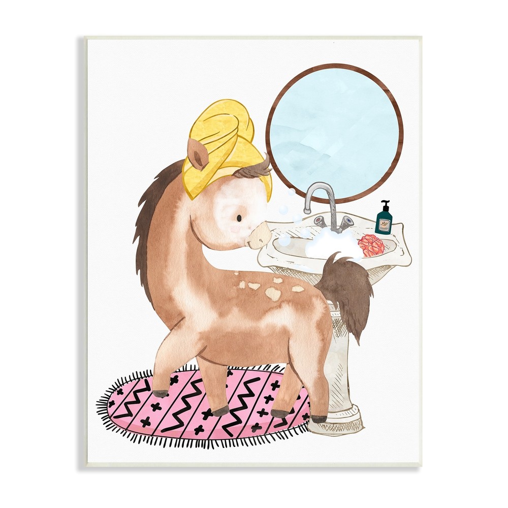 Stupell Children's Horse Bubbly Bathroom Sink Wash Hands