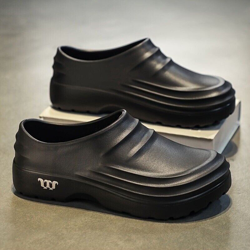 Non-slip Chef Shoes Ladies Men's Chef Clogs Safety Kitchen Shoes Sandals Black