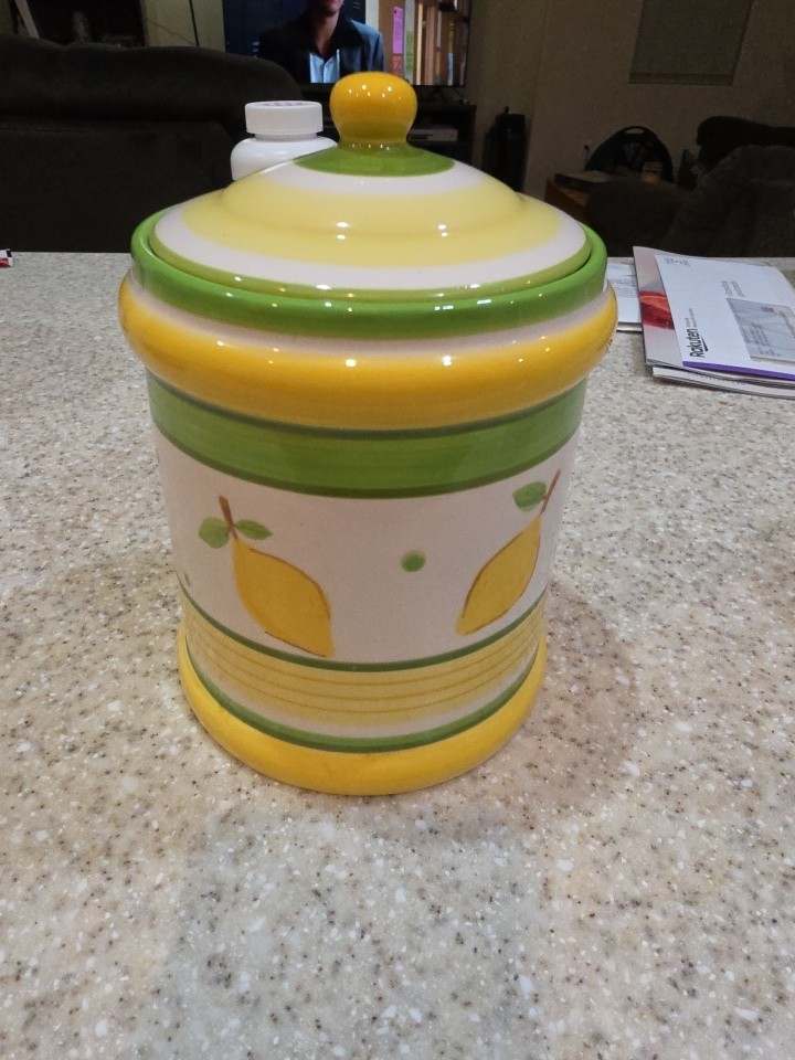 222 Fifth Lemon Canister / Cookie Jar Ceramic Circa Early 2000s