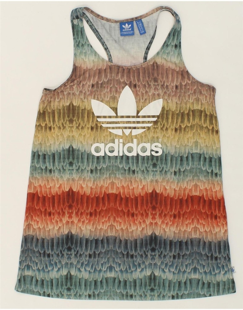 ADIDAS Womens Abstract Pattern Graphic Vest Top UK  10 Small Multicoloured BL14-image