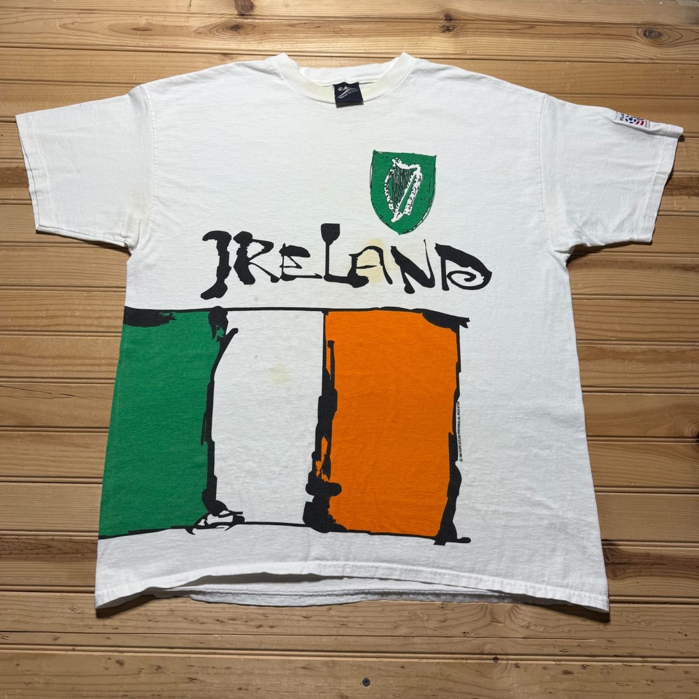 Vintage 1993 Ireland World Cup USA FIFA Tournament Sports Graphic T-Shirt - XL