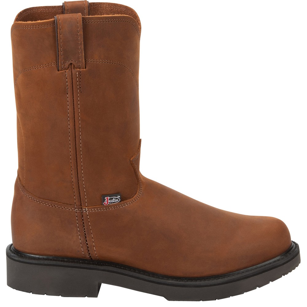 Justin Original Workboots Cargo 10 Inch Soft Toe Electrical Hazard Mens Brown Work Boots