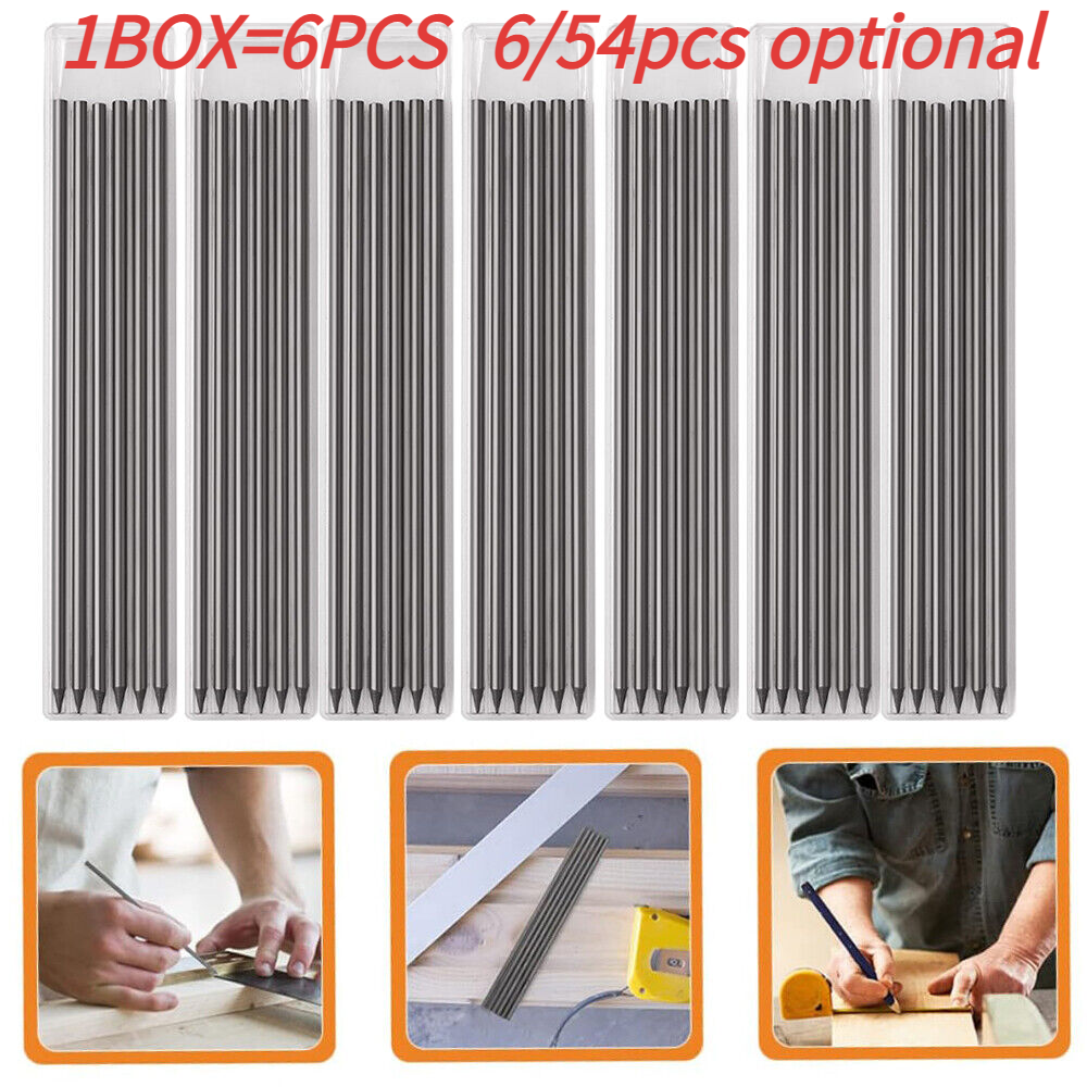 6/54Pcs Tracer Pencil Refill 2.8Mm Solid Carpenter Pencil Deep Hole Marker Refil