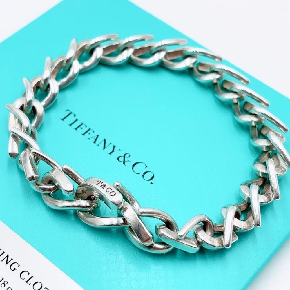 Tiffany Forge Medium Link Bracelet in Sterling Silver Brand New