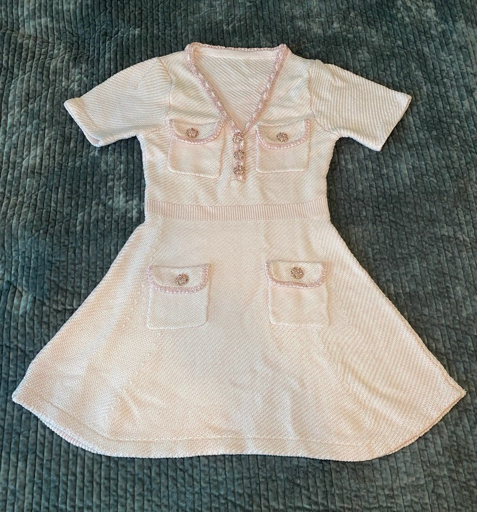 Womens Sz L Pink Sweater Dress Soft Tight Thick Knit NWT
