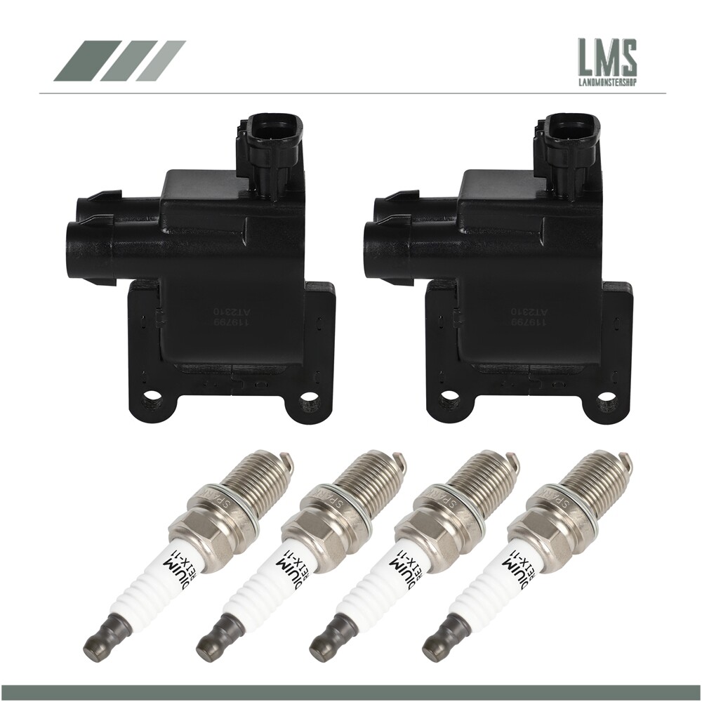 2 Ignition Coils and 4 Spark Plugs For Toyota 4Runner Tacoma 2.7L 1997-1999 2000
