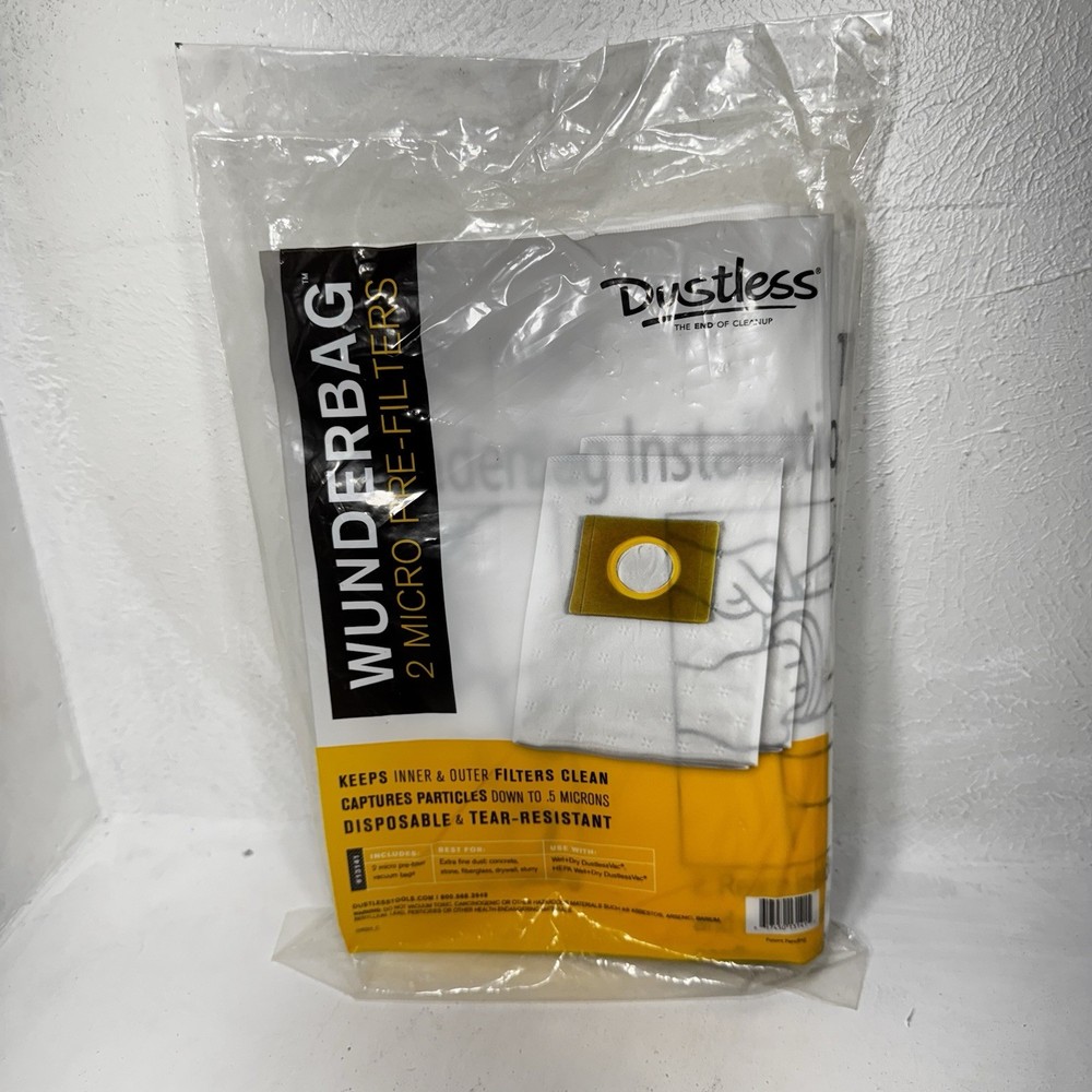 Dustless Technologies 13141 Wet Dry Micro Pre Filter Bag, 2-Pack