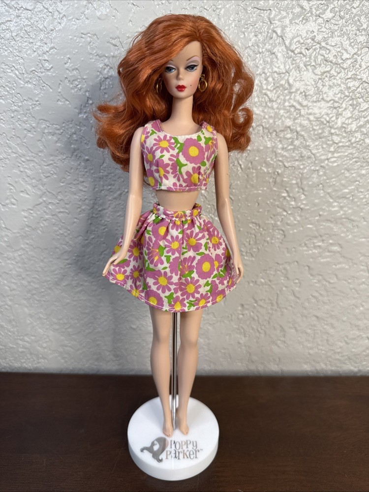 Cute Two Piece Set Skirt And Top Made For Barbie And Fashion Dolls Mod Print