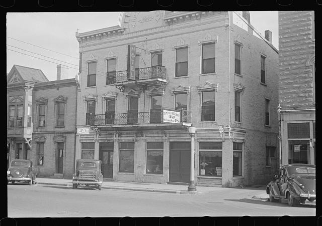 Photo:Urbana Ohio Business District 1938 Street Scene Storefronts Cars