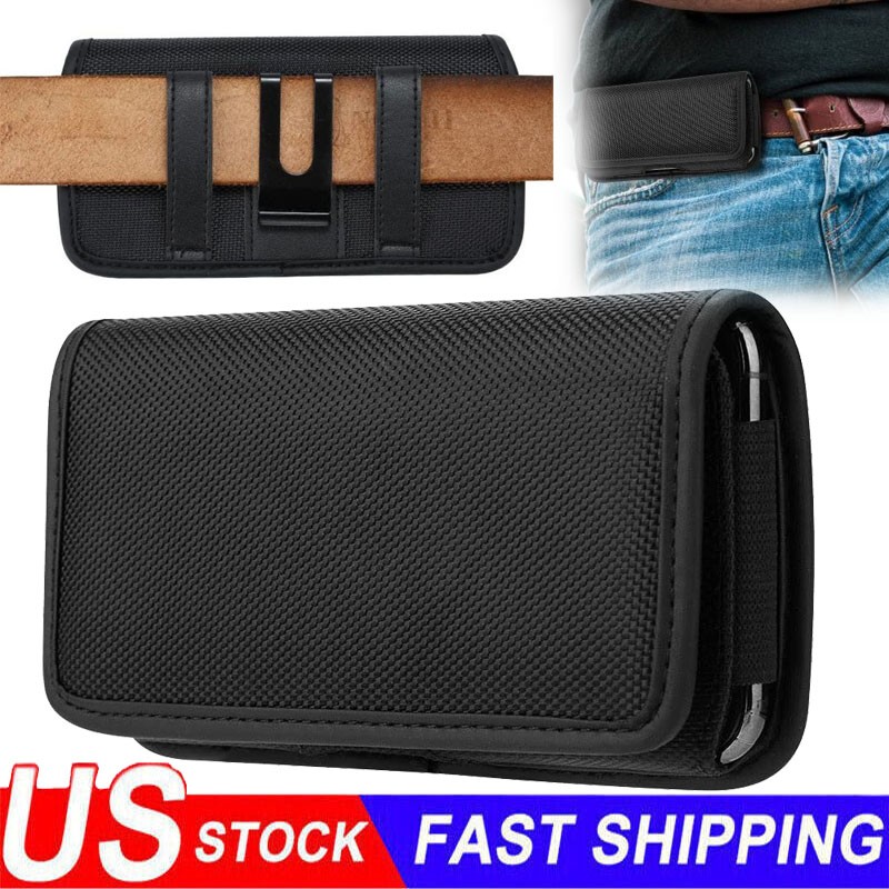 Nylon Belt Clip Holster Carrying Pouch Case For iPhone 17 17e 16 15 14 Pro Max