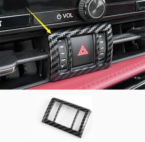 ABS Carbon Fiber Warning Light Switch Cover Trim for Lexus NX250/NX350 2022-2023 Models-image