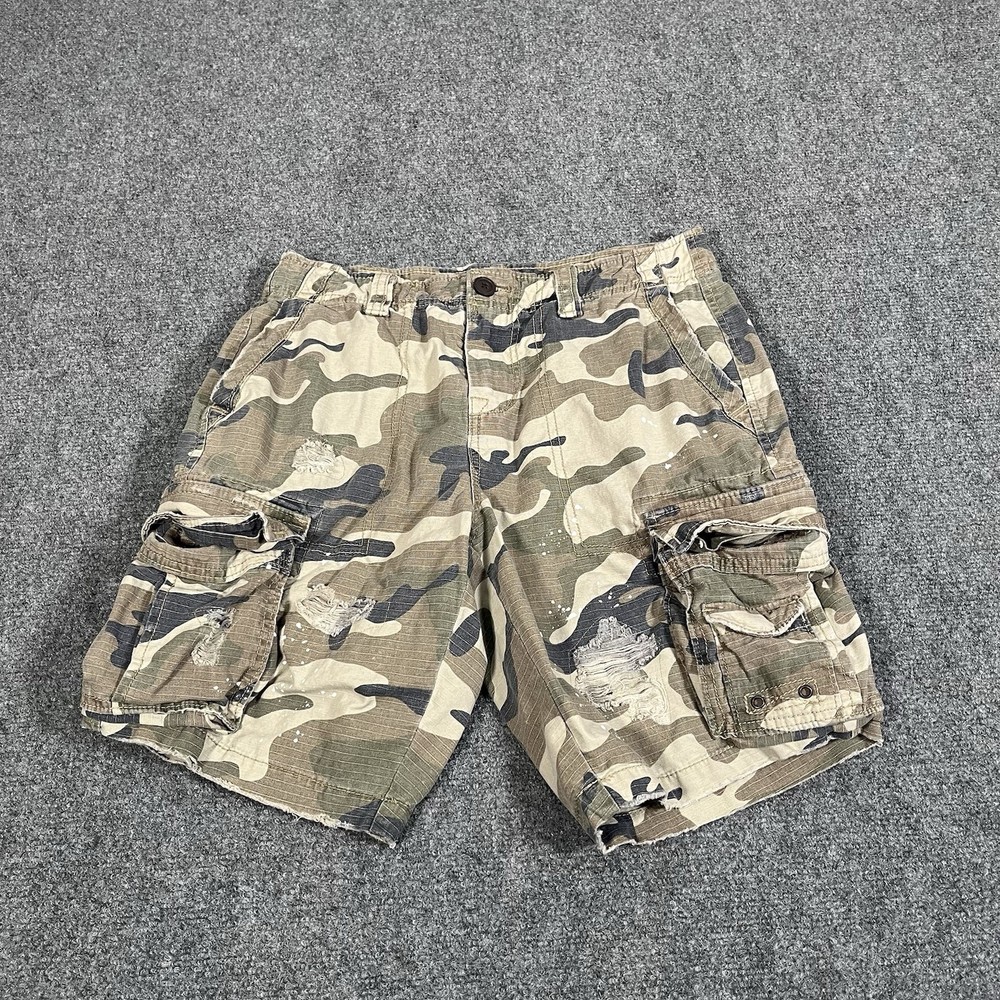 Vintage Aeropostale Camo Shorts Men’s Size 30 Y2K Skater Distressed Army Cargo