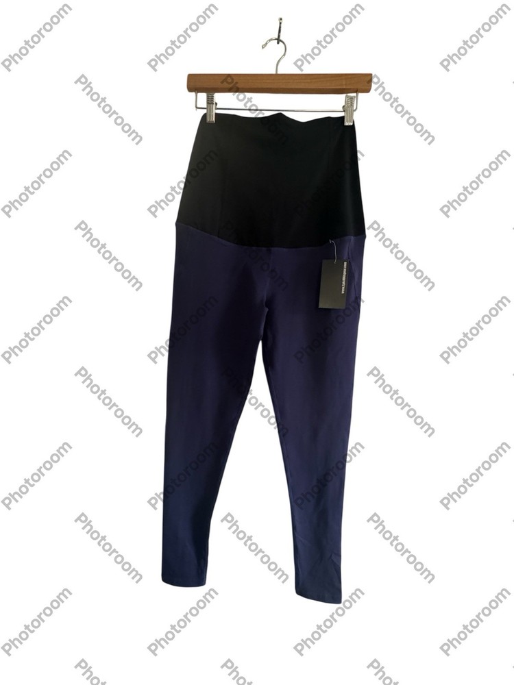 ÉPICO Maternity Active Capri Leggings with Crossover Panel in Blue Size S New