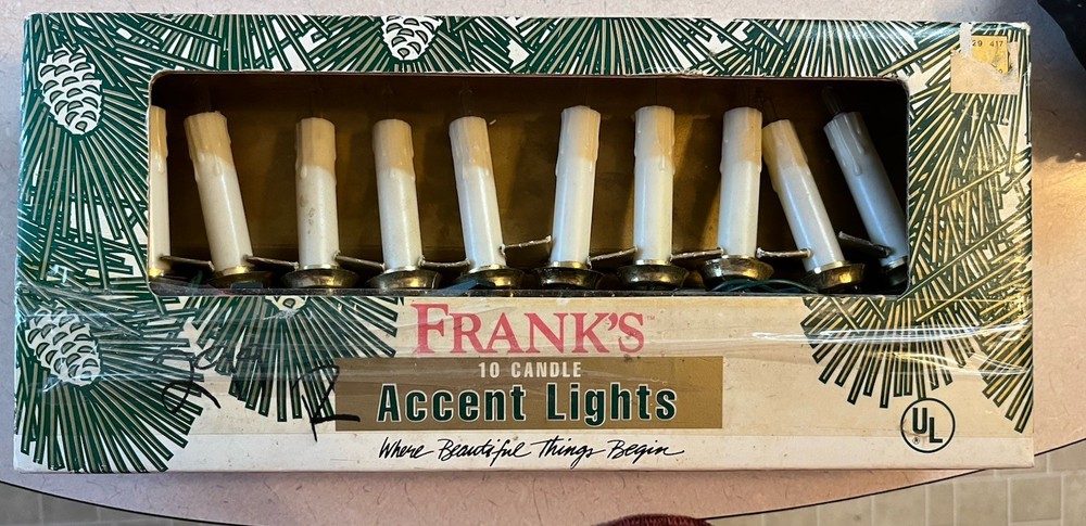 Vintage FRANK'S Clip On 10 Candle Stick Accent String Christmas Lights-image
