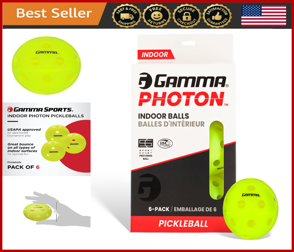 USAPA Approved Indoor Pickleballs 26 Holes High Visibility Durable Optic Green