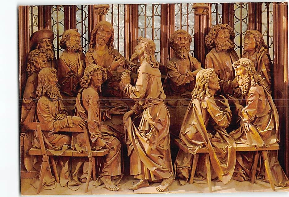 Postcard The Last Supper by Tilman Riemenschneider St. Jakobskirche Germany